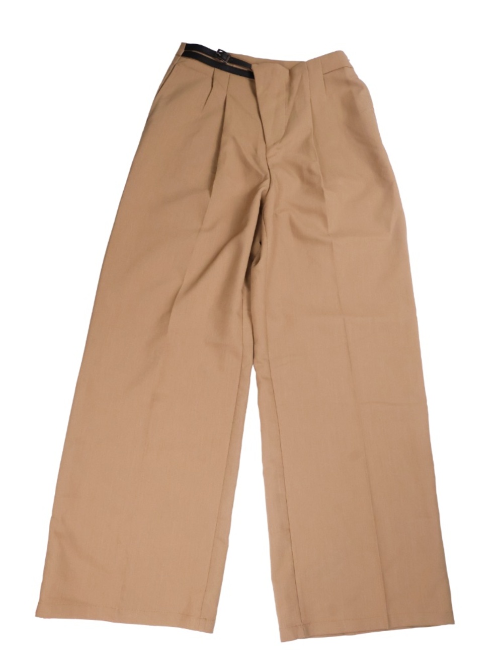 Cider Caramel Tan High Rise Pleated Wide Leg Trousers Pants Small
